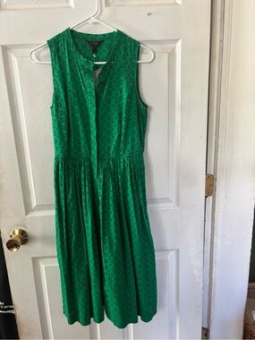 J. Crew Sleeveless Emerald Eyelet Midi Dress